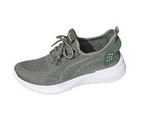 Zapatos para caminar para mujer, transpirables, suela suave, ortopédica, informales, antideslizantes, ortopédicos, con soporte de arco, zapatos ortopédicos para correr, Green, 40 EU