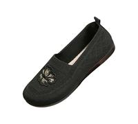 Zapatos para caminar para mujer, transpirables, suela suave, ortopédica, informales, antideslizantes, ortopédicos, con soporte de arco, zapatos ortopédicos para correr, Black, 39.5 EU