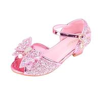 Zapatos para correr Niñas Sandalias Princesa Zapatos Arco Tacones altos Mostrando Princesa Zapatos Zapatos Niños Mocasines, Rosa., 28.5 EU