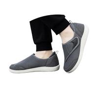 Zapatos para diabéticos extra anchos para hombre, zapatos de malla transpirable, correa de fácil de cerrar, calzado casual, parte superior baja, ligeros, cómodos, para ancianos, adecuados para pies
