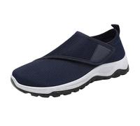 Zapatos para diabéticos para hombre, extraanchos, ajustables, sin cordones, malla, zapatos deportivos, cómodos, ultraligeros, antideslizantes, para la salud, zapatos de verano, tallas 39-44, azul, 40