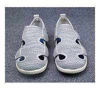 Zapatos para diabéticos para Mujer, Sandalias de los zapatos de la madre Flip Pegatinas Mágicas Los zapatos hinchados del pie pueden regular los zapatos viejos después de la cirugía-Gris claro 2_41EU