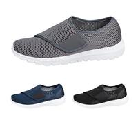 Zapatos para diabéticos para mujer y hombre, zapatos de caminar anchos y ligeros, transpirables, ortopédicos, sandalias para personas mayores, zapatillas de salud, zapatos de senderismo ligeros, gris