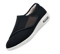 Zapatos para diabéticos para pies hinchados,Larghi Scarpe Ortopediche a Strappo Sandali Riabilitativi Apertura per Piedi Gonfi Dalla vestibilità Extrablack-43