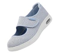 Zapatos para diabéticos para pies hinchados,Larghi Scarpe Ortopediche a Strappo Sandali Riabilitativi Apertura per Piedi Gonfi Dalla vestibilità Extra.Grey,43