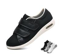 Zapatos para Diabéticos,Zapatilla Confort Ajustable para Pies Hinchados(Noir,45EU)