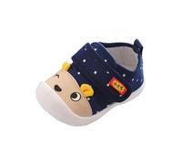 Zapatos para gatear para bebé, antideslizantes, transpirables, redondos, anticolisión, zapatos de cabaña, animales de lindo, zapatos de bebé, ligeros, para niños y niñas, azul oscuro, 16 EU