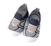 Zapatos para gatear para niños y niñas, zapatos de bebé, suela de goma, zapatos suaves para aprender a andar, zapatos descalzos, antideslizantes, ligeros, flexibles, cómodos, para interiores, azul, 18