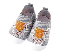 Zapatos para gatear para niños y niñas, zapatos de bebé, suela de goma, zapatos suaves para aprender a andar, zapatos descalzos, antideslizantes, ligeros, flexibles, cómodos, para interiores, gris, 18