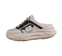 Zapatos para mujer Baotou Half Drag Summer 2025 Hollow Out Transpirable Mesh Sneakers Thick Bottom Outer Wear Slippers Light Shoes with Hard Soles para mujer, Black, 37.5 EU