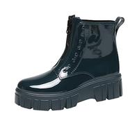 Zapatos para mujer con soporte de arco, calcetines en el interior, botas de lluvia para exteriores, zapatos de agua de goma, Green, 37.5 EU