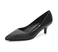 REKALFO Zapatos para Mujer de Vestir Mate Puntera Puntiaguda Talón de Gatito Fshion Lindos Tacones de Gatito para el Negocio de Baile de Bodas Negro 35 EU