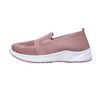 Zapatos para mujer, planos, para caminar para mujer, zapatos de salud, para el tiempo libre, deportivos, ultraligeros, ortopédicos, sin cordones, suela suave, para correr, Rosa., 38 EU