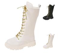 Zapatos Para NiñAs Botas Planas De Moda Para NiñOs CóModas TacóN Bloque De Moda Suela Gruesa Botas De NiñA CóModas Suela Suave Botas De Cuero Cortas Invierno Transpirable