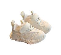 Zapatos para niñas pequeñas primavera y verano, color sólido, doble malla, transpirables, no infantiles, zapatos deportivos casuales para niñas pequeñas, zapatos de tenis, talla 13, White, 21 EU