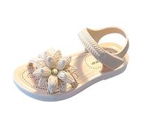 Zapatos para niñas, sandalias de verano con suela suave, no cómodas, a la moda, zapatos de princesa, sandalias con lazo, pantuflas para mujer, White, 1 UK 3X-Narrow