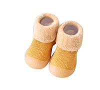 Zapatos para niños y niñas, de forro polar WarmThe Floor antideslizantes para prewalker zapatos I Run Shoes, Amarillo, 22 EU