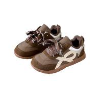 Zapatos para niños y niñas, zapatos de entrenamiento moral para niños, zapatos de tabla deportiva con suela suave, zapatos de primavera para niños y niñas, zapatos Agan, 15 m 6 años, marrón, 24 EU