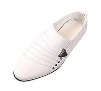 Zapatos para niños Zapatos de baile modernos Salón de baile latino Zapatos de cuero de un solo color para cordones Zapatos para niños Invierno, Z1, blanco., 31.5 EU