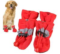 Zapatos para Perros,Botas de Lluvia para Perros y Protectores de Patas para pavimento Caliente - Botas de Lluvia para con cordón Ajustable, Protector de Pata de Perro Antideslizante Suave y tra