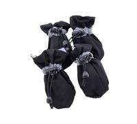 Zapatos para perros con cierre de cordón, calcetines protectores para todas las estaciones para mascotas pequeñas y grandes (4 piezas) zapatos para perros fáciles de llevar