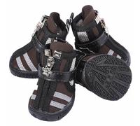 Zapatos para perros con suela de goma, color café, 4 unidades