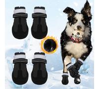 Zapatos para perros para invierno, botas protectoras antideslizantes para perro, protector de patas de algodón cálido e impermeable para nieve, lluvia, al aire libre, perros grandes, pequeños y
