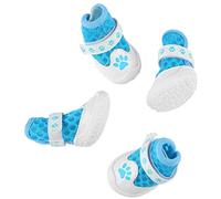 Zapatos para Perros, Suela de Goma, Malla Transpirable, Protector de Pata de Perro de Verano, Forro Suave para Exteriores para Todos los Días (Azul)