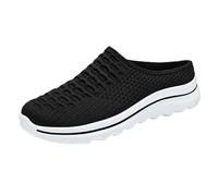 Zapatos perezosos transpirables para mujer, un pie, estribo, parte inferior suave, cómodos, cien transpirables, zapatos individuales de media arrastre, zapatos para mujer, azul turquesa, Negro , 40