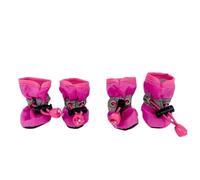 Zapatos Perro 4 Unids/set De Zapatos for Perros Pequeños Y Grandes, Botas Antideslizantes for Mascotas, Calcetines Suaves Cálidos, Suministros for Cachorros Invierno Al Aire Libre(Summer-Rose,XL-5)