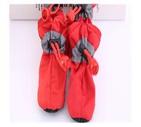 Zapatos Perro 4pcs / Set Zapatos Antideslizantes Antideslizantes a Prueba de Agua para Perros pequeños Gatos Chihuahua Snow Snow Boots Socks 492 (Color : Red, Size : 3)