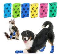 Zapatos Perro Desechable, Botas para Perros, 6 Rollos Vendaje Autoadhesivo para Mascotas, Vendaje Elastico Adhesivor, 5 * 6CM, Talla L
