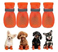 Zapatos Perro Pequeño Verano 4 Piezas Zapatos de Malla Perro, Antideslizantes y Transpirables, Zapato para Perros Exterior Adecuados para Superficies Calientes Atención: no Elija la Talla Habitual