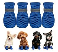 Zapatos Perro Pequeño Verano 4 Piezas Zapatos de Malla Perro, Antideslizantes y Transpirables, Zapato para Perros Exterior Adecuados para Superficies Calientes Atención: no Elija la Talla Habitual