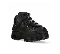 New Rock Botas Unisex Suela TANK con Cordones Color Negro Piel/Unisex Black Boots Leather Shoelaces M.WALL106-S12 (numeric_39)