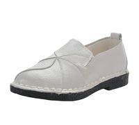 Zapatos planos antideslizantes transpirables zapatos planos suaves zapatillas deportivas antideslizantes zapatos deportivos ligeros y hebilla zapatos deportivos al aire libre, Blanco, 40 EU