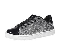Zapatos Planos Casual para Mujer Mocasines con Cordones con Lentejuelas Coloridas Estilo Tablero Bajo