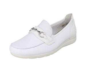 Zapatos planos casuales para mujer con detalles de cadena L9355, White, 40 EU