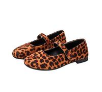 Zapatos planos clásicos Mary Jane de ante para mujer, cómodos, con puntera redonda, con correa ajustable, para la escuela y las compras, café, 40 EU