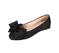 Zapatos planos con lazo para mujer, lindos calzoncillos, ligeros, cómodos, no deslizantes, elegantes, informales, para oficina, Negro , 40 EU
