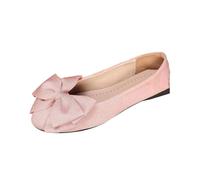 Zapatos planos con lazo para mujer, lindos calzoncillos, ligeros, cómodos, no deslizantes, elegantes, informales, para oficina, rosa, 40 EU