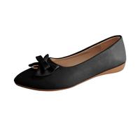 Zapatos planos de ballet de cuero para mujer, color crema, talla grande, con lazo, diamantes de imitación, tacón bajo, parte inferior plana, zapatos enrollables, zapatos de tacón alto, zapatos de