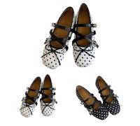 Zapatos planos de ballet de malla para mujer, ligeros, de verano, con correa en T, estilo Mary Jane, elegantes, puntiagudos, informales, cómodos para todo el día, zapatos de bailarina plegables, para