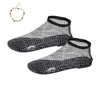 Zapatos planos de ballet de malla para mujer, ultra cómodos, de malla brillante, zapatos planos de malla para mujer, Black, 39 EU