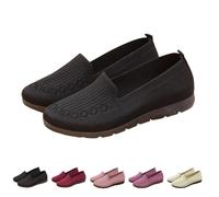 Zapatos planos de ballet de malla, zapatos de ajuste extra ancho para mujer, zapatos planos para mujer del Reino Unido, mocasines ligeros y cómodos, zapatos de malla transpirable para caminar, Black