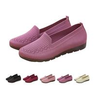 Zapatos planos de ballet de malla, zapatos de ajuste extra ancho para mujer, zapatos planos para mujer del Reino Unido, mocasines ligeros y cómodos, zapatos de malla transpirable para caminar, Purple