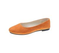Zapatos planos de ballet de punta cuadrada para mujer, zapatos planos casuales para mujer, para interiores y exteriores, cómodos, zapatos de bailarina de color sólido, con efecto de gamuza, zapatos