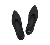 Zapatos planos de ballet de punto puntiagudo para mujer, zapatos planos de cuña baja, cómodos, zapatos planos para mujer, zapatos clásicos suaves, 1 negro set + 4 = 8 tintas, 39 EU