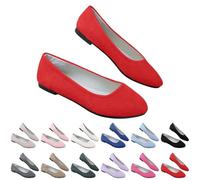 Zapatos planos de ballet para mujer, cómodos y elegantes, planos, sin cordones, clásicos, de un solo color, estilo informal, supersuaves, cómodos, para negocios y ocio, rojo, 36 EU