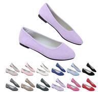 Zapatos planos de ballet para mujer, cómodos y elegantes, planos, sin cordones, clásicos, de un solo color, estilo informal, supersuaves, cómodos, para negocios y ocio, morado, 37 EU